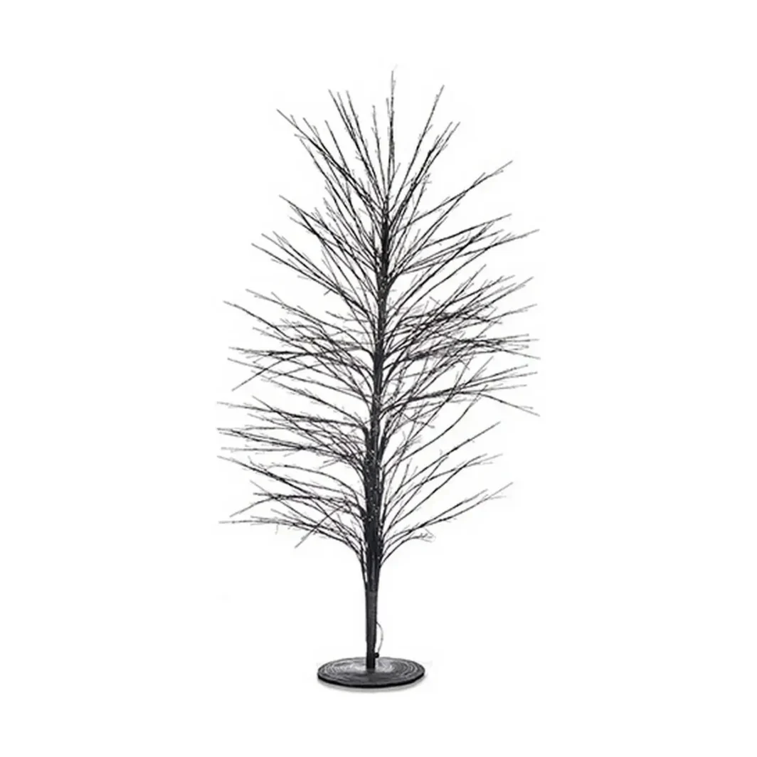 Sapin de Noël 70 x 150 x 70 cm Noir Métal Fibres optiques